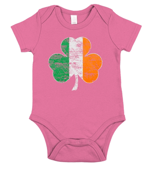 Vintage Distressed Irish Flag Shamrock Short Sleeve Baby One-Piece