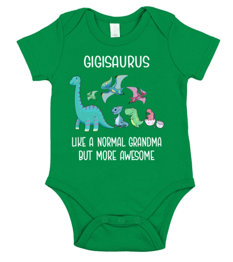 Gigisaurus Like A Normal Grandma But Awesome Short Sleeve Baby One-Piece