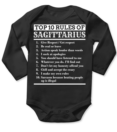 Sagittarius Traits Horoscope Zodiac Sign Gift Tee Long Sleeve Baby One-Piece