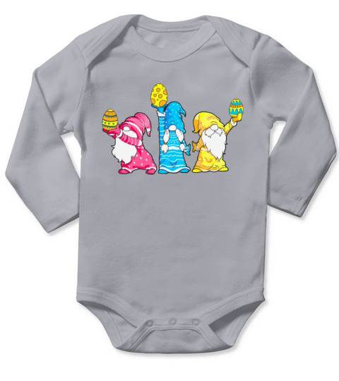 Family Kids Cute Happy Easter Gnomes Long Sleeve Baby One-Piece