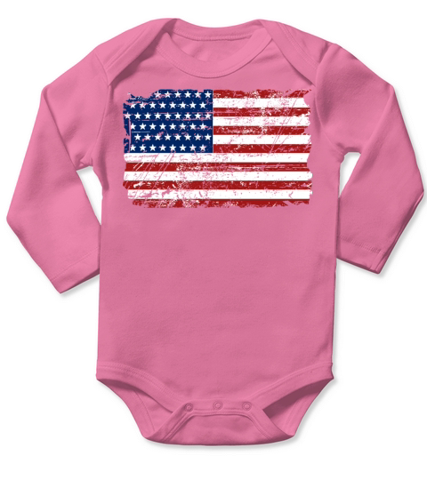 USA Flag - Vintage Look Long Sleeve Baby One-Piece