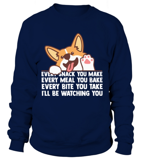 Ill be watching you Funny Pet Corgi Dog Shirt Men's Sweatshirt