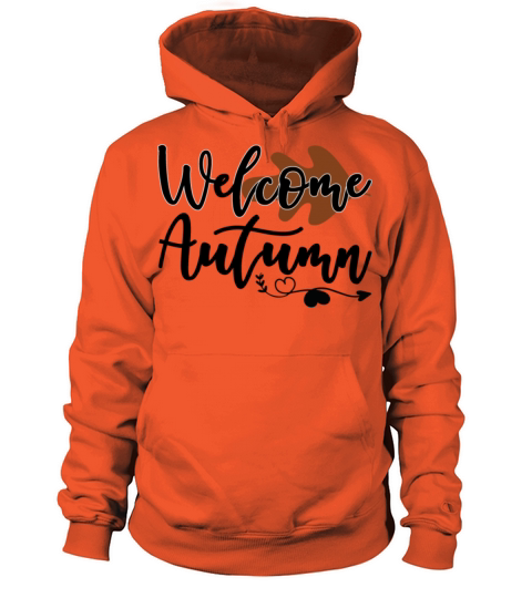 Welcome autumn with heart decoration maple leaf Men's Hoodie