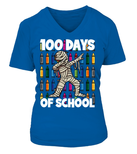 100 Days of School Dabbing Mummy Women's V-Neck T-shirt