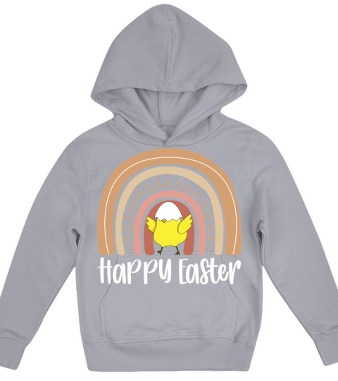 Happy Easter Boho Rainbow Funny Chicks Kids Hoodie