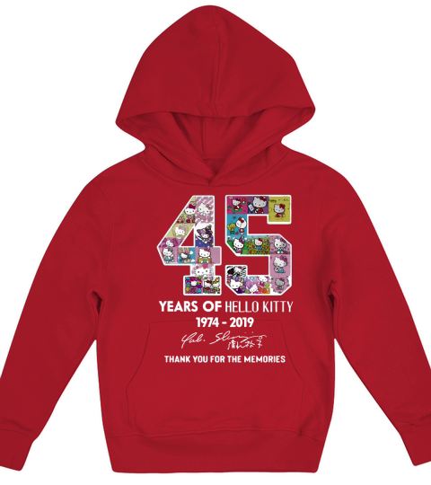 45 years of Hello Kitty 1974 2019 thank you for the memories Kids Hoodie