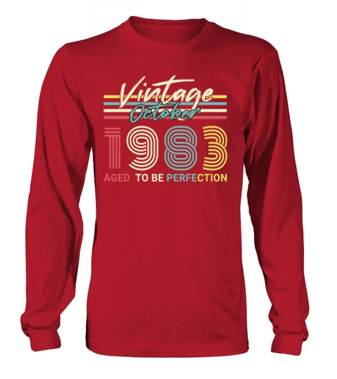Born 1983 October Vintage Gift Idea Men's Long Sleeve