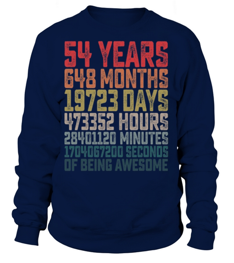 54th Birthday Shirt Vintage Retro Countdown Women's Sweatshirt