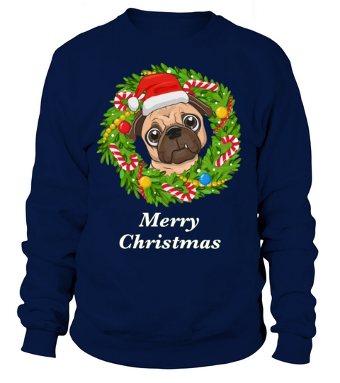 Merry Christmas Pug Dog Lover Women's Sweatshirt