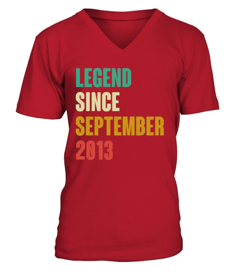 September 2013 9th Birthday 9 Years Old Bday Gift V-Neck T-shirt