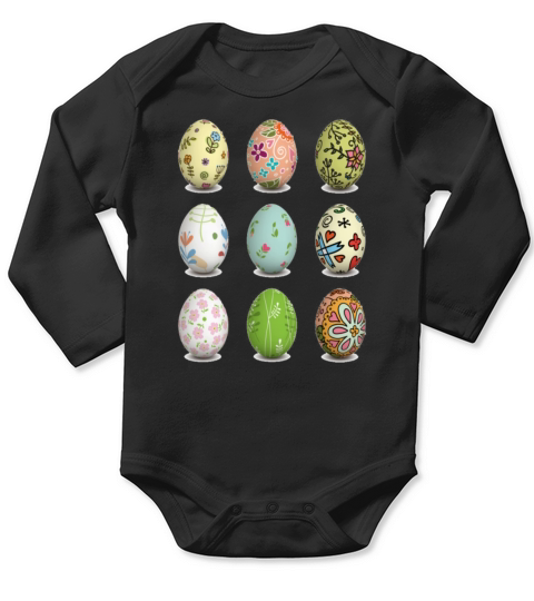 easter eggs Long Sleeve Baby One-Piece