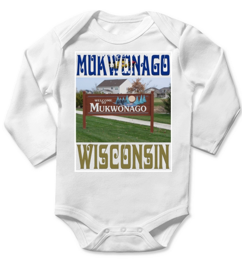 Mukwonago-Wisconsin Long Sleeve Baby One-Piece