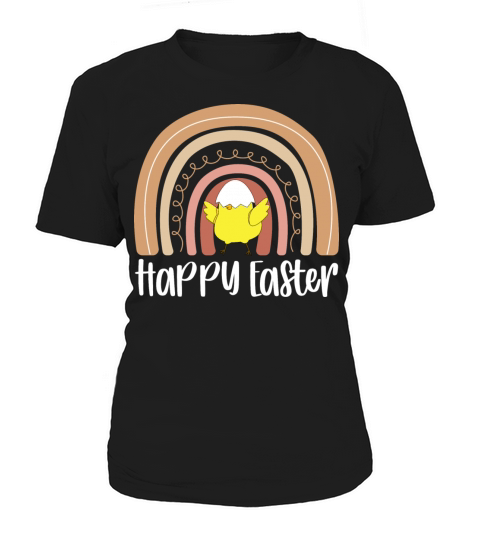 Happy Easter Boho Rainbow Funny Chicks Women's T-Shirt