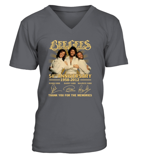 Bee gees 54th anniversary 1958 2012 thank you for the memories signatures V-Neck T-shirt