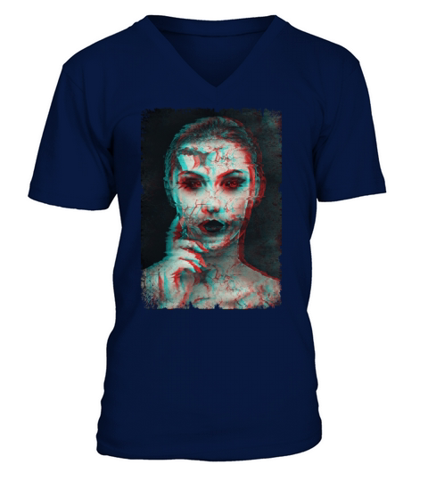 Zombie Woman Creepy Girl Devil Men's V-Neck T-shirt