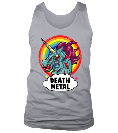 Death Metal Unicorn Rainbow Rocker Emo Zombie Tank Top Unisex