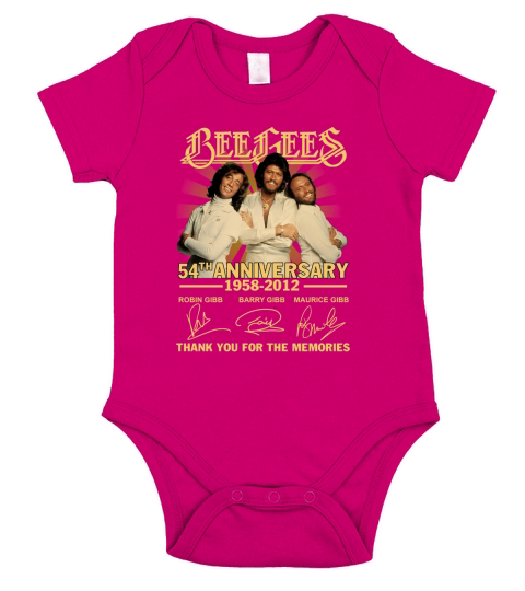 Bee gees 54th anniversary 1958 2012 thank you for the memories signatures Short Sleeve Baby One-Piece