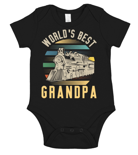 Worlds Best Grandpa Retro Railroad Opa Short Sleeve Baby One-Piece