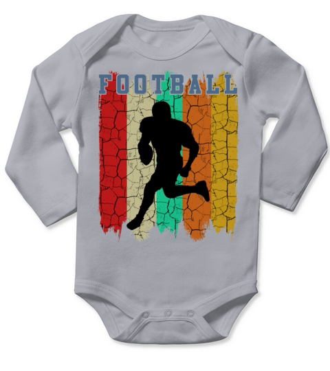 Retro Style Vintage American Football Player Sport Long Sleeve Baby One-Piece