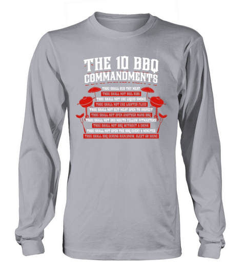 BBQ Lover Great Gift Meme Idea The Ten 10 BBQ Commandments Men's Long Sleeve