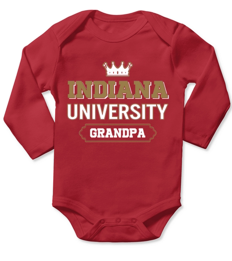 Indiana University Grandpa Great Gift For Grandparents Long Sleeve Baby One-Piece