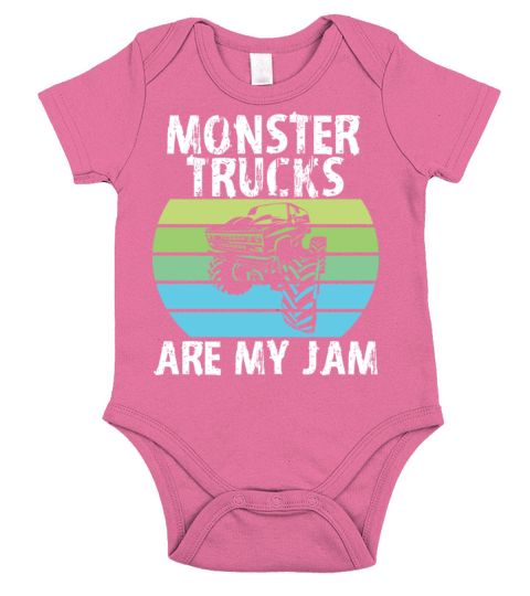 Monster Trucks are my Jam Short Sleeve Baby One-Piece