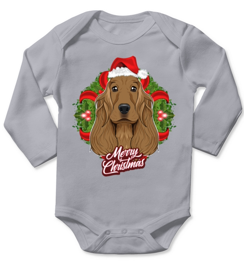 Cocker Spaniel Lover I Merry Christmas Cocker Long Sleeve Baby One-Piece