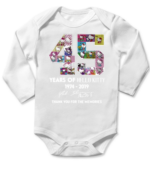45 years of Hello Kitty 1974 2019 thank you for the memories Long Sleeve Baby One-Piece