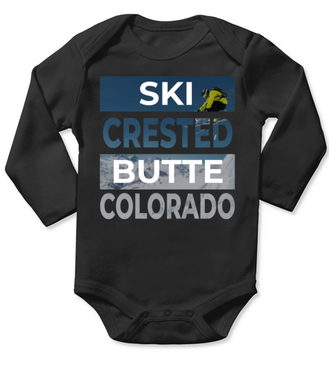 Crested Butte Colorado Ski Skiing Fan Winter Cool Long Sleeve Baby One-Piece