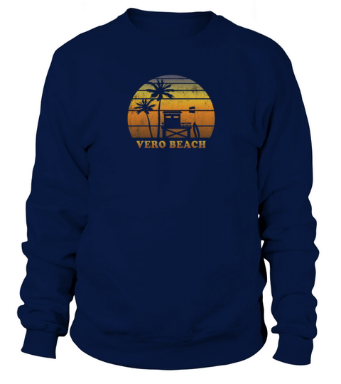 Retro Vero Beach Sunset Surfing Palm Tree Women's Sweatshirt
