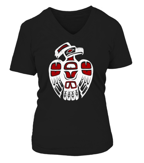 Haida Thunder Bird Tribal Tattoo Gift Idea Women's V-Neck T-shirt