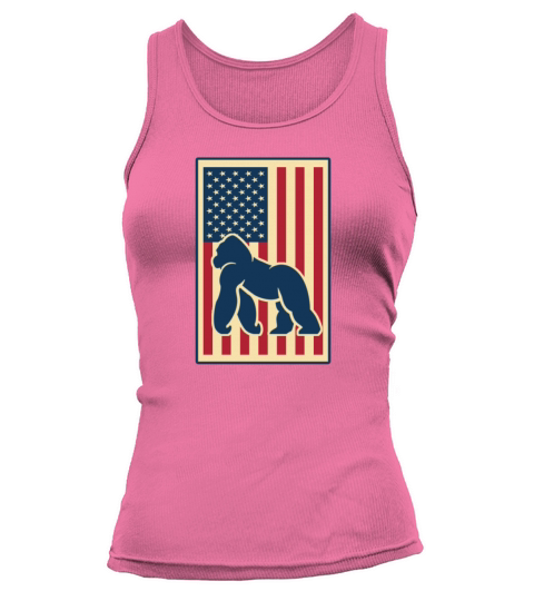 Gorilla Silverback Lover Patriotic USA Flag Women's Tank Top