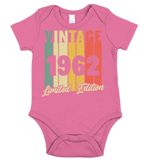 Funny Gift Birthday Vintage 1962 Limited Edition Short Sleeve Baby One-Piece