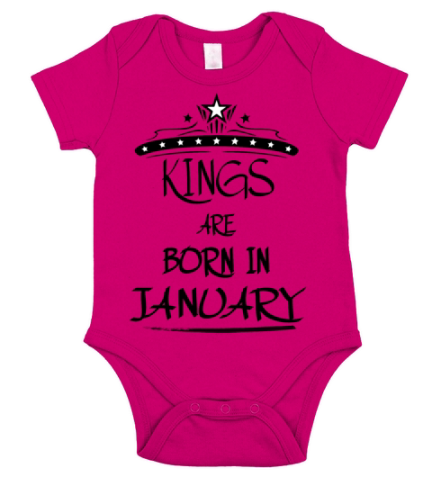 KINGS ARE BORN IN JANUARY Short Sleeve Baby One-Piece
