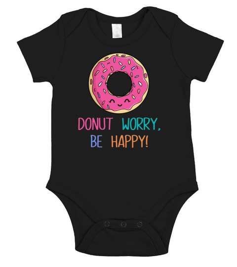 Donut Worry Be Happy Short Sleeve Baby One-Piece