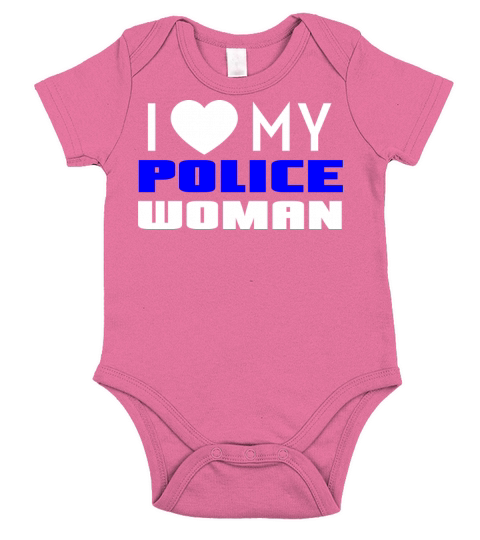 I Love My Policewoman Husband Boyfriend Fiancee Gi Short Sleeve Baby One-Piece