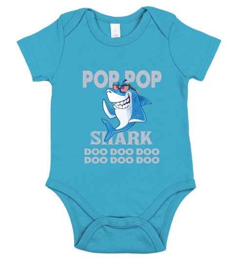 POP shark doo doo doo Short Sleeve Baby One-Piece