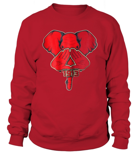 Triangle Sigma Red Theta Womens Elephant Delta 1913 Sweatshirt Unisex