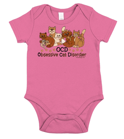 OCD Obsessive Cat Disorder Short Sleeve Baby One-Piece