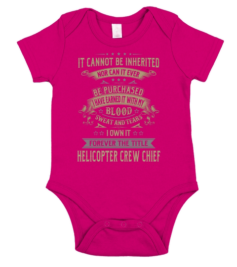 Helicopter Crew Chief Forever Job Title Shirts Short Sleeve Baby One-Piece