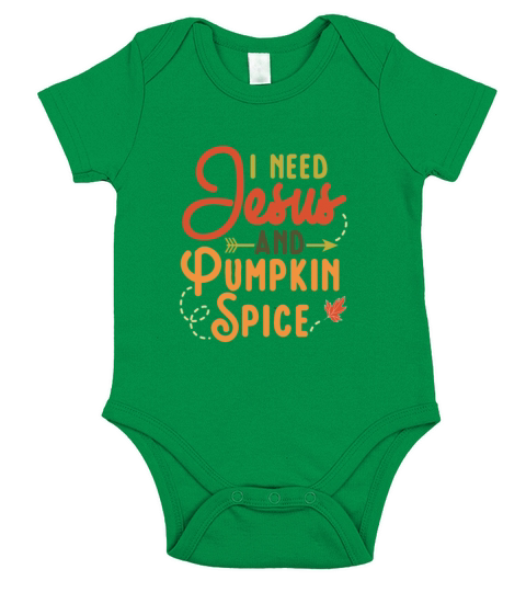 Christian Jesus and Pumpkin Spice Short Sleeve Baby One-Piece