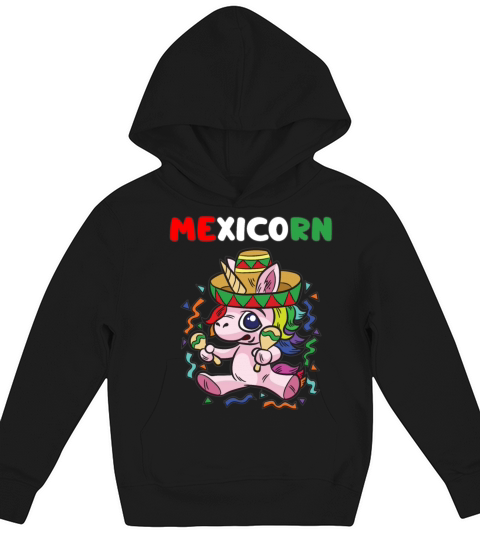 MEXICORN Funny Mexican Unicorn Mexico Heritage Kids Hoodie