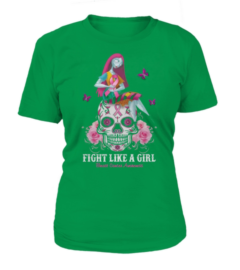 Sally Fight Like A Girl Breast Cancer Awareness Sugar Skull shirt T-Shirt Woman