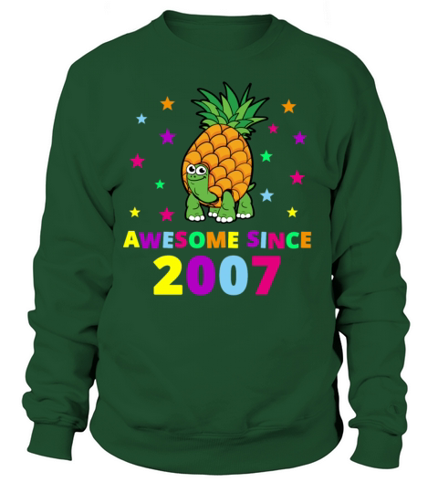 12th Birthday Pineapple Turtle Awesome 2007 Gift Women's Sweatshirt