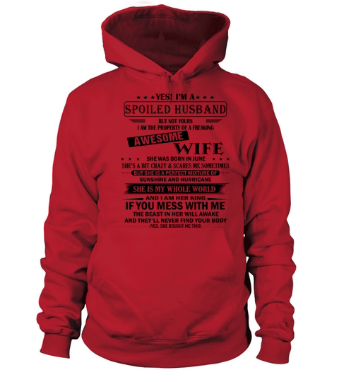 Spoiled Husband Have Awesome wife Born in June Women's Hoodie
