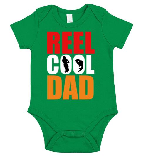 Reel Cool Dad - Fishing Gift Idea Short Sleeve Baby One-Piece