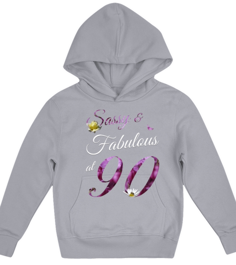 90 Years Old Sassy And Fabulous Floral 1931 90th Birthday Gift Kids Hoodie