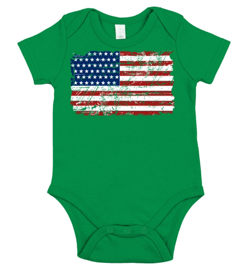 USA Flag - Vintage Look Short Sleeve Baby One-Piece