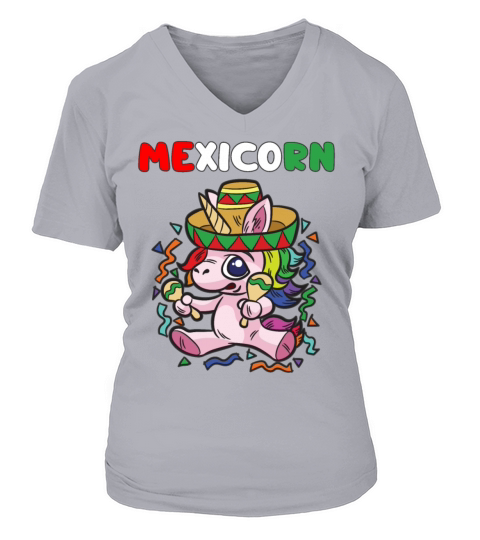 MEXICORN Funny Mexican Unicorn Mexico Heritage Women's V-Neck T-shirt