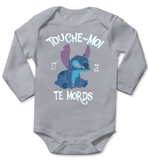 stitch Touche moi et je te mords Long Sleeve Baby One-Piece
